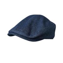 Cotton Big Size Men Summer Beret Women Retro Flat Cap Painter Hat Washed Denim Ivy Gatsby Hat Casual Fitted Newsboy Cap S/M/L/Xl S 54-56cm black