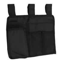 Bedside Storage Bag Nylon Bed Rail Hanging Organizer Pocket for College Dorms Hospitals Baby Bed Black black