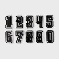 Metal Number Sticker Black VER.2 (Option: 0-9) 0 gray