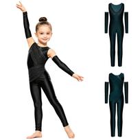 Merginų gimnastikos šokio maudymosi kostiumas su kalnų krištolais, be rankovių, U formos nugara, tinklinis uždėjimas su rankovėmis scenos varžyboms 11-12 Years juoda