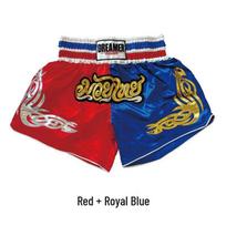 Auksinio diržo bokso šortai suaugusiems - Blizgantys Muay Thai, UFC ir mišrių kovos menų varžybų kelnės M (40-50KG) raudona/mėlyna