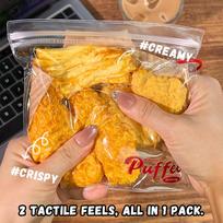 Crispy Chicken Combo Food-Grade Silicone Squishy Toy, Handmade Taba Squishy, Soft Adhesive Slow Rebound, Crunch, Fries, Nuggets orange