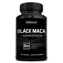 Didacat Organic Black Maca Supplement with Ashwagandha & BioPerine, 120 Caps 120 Capsules