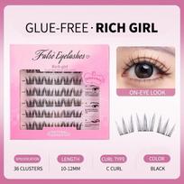 Self Adhesive Lashes No Glue Needed Reusable Under Eyelash Korean / Makeup Diy Individual Manga Lash Clusters
