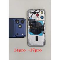 Pasidaryk pats korpusas iPhone 14 Pro, kaip 17 Pro Važiuoklė 14 Pro Konvertuoti į 17 Pro 14 Pro Iki 17 Pro Galinis dangtelis Visiems modeliams 14pro To 17P Orange gray