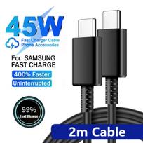 5A 45W PD itin greito įkrovimo USB C laidas, skirtas Samsung S21 FE S22 S23 S24 Plus Note 20 Ultra A34 A53 A54 A55, C tipo į C tipo laidas 1m 5A Cable black