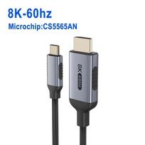 Type C į HDMI suderinamas HDTV kabelis 4K@120Hz 8K@60Hz USB C į HDMI kabelis Air iPad TV keitikliui MacBook USB-C HDMI adapteris 8K/2M
