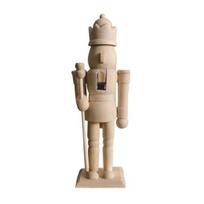 18CM Kalėdų medinė DIY tuščia nepadengta kareivio figūrėlė, nebaigta riešutlaužio figūrėlė, šventės ornamentas C beige