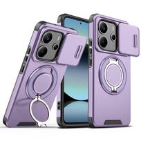 Magnetinis žiedo laikiklis Telefono dėklas Xiaomi Redmi Note 14 4G EU 164.8mm 163.3mm 5G 162.4mm Slankiojančios kameros objektyvo apsauga Galinis dangtelis Note 14 5G 162.4mm violetinė
