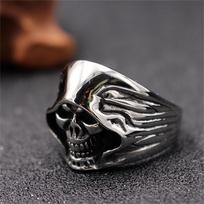 Santa Muerte Ring Stainless Steel Our Lady of Holy Death Mexican Grim Reaper Men's Punk Hip Hop Jewelry 10 black