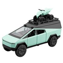 1/32 Tesla Cyber sunkvežimis Pikapas Lydinio Kempingas RV Automobilio Modelis Metaliniai Žaisliniai Mikroautobusiukai Kemperis Turistinis Automobilis Modelis Garsas Šviesa Vaikų Dovanos žalia