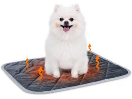 Pet Self-Heating Pad for Dogs and Cats - Winter Warm Bed and Cage Mat M: 52x76 cm tamsiai pilka spalva