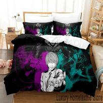 3D Print Death Anime Note Bedding Set Bedroom Soft Modern Bedspreads Comefortable Kids Duvet Cover Quilt Cover And Pillowcase EU Single(135*200cm)3pcs