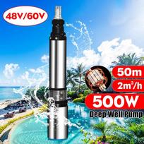 DC 48V/60V 500W Lift 50m Garden Home Deep DC Well Water Pump Submersible Pump Alternative Energy Solar Powered Submersible Pump 48V
