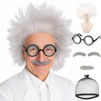 Daktaro Cosplay Komedijos Duetas Baltų Plaukų Perukas Barzda Senolio Kostiumas Mokslininko Cosplay Perukas ir Barzdos Rinkinys [Avidora] Stand-up balta