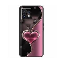 Skirta Motorola Edge 40 Pro telefono dėklui Mielos širdelės Minkštas skystas silikonas Galinis dangtelis Skirta Motorola Edge 40 Edge40 Neo Fundas Korpusai Edge 40 Pro