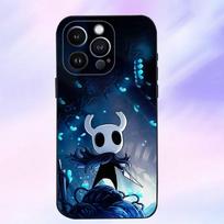 Žaidimo H-Hollow K-Knight telefono dėklas, skirtas iPhone 16,15,14,13,12,11 Plus,Pro Max,XS,X,XR,SE,Mini,8,7, Minkštas silikoninis juodas dangtelis iPhone16pro