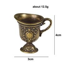 1 Pcs Antique Small Copperware Buddha Tea Set Mini Bucket Copper Teacup Brass Keychain Pendant Creative Home Decor Craft Gift brown