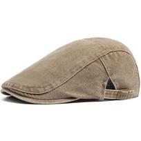 Spring Summer Vintage Cotton Beret Men Women Fashion Flat Visor Cap Casual Berets Retro Newsboy Hat Unisex Adjustable Sun Hats chaki