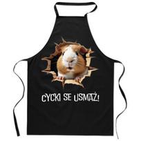 Black kitchen apron with print funny tits you will fry yourself women's men's