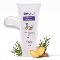 Naturali Anti-Hairfall Conditioner with Rosemary, Korean Ginseng & Biotin | Proven 3x Lesser Breakage from 1st Use | Promotes Hair Growth | Sulphat white