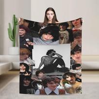 Finn Wolfhard Antklodė Kokybiška Super Minkšta Pledas Žiemos Vaikams Suaugusiems Lauko Patogus Patalynės Užtiesalas 75cmx90cm gray