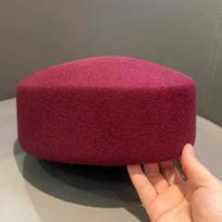 New wool beret autumn and winter new medicine box hat% pure wool French felt flat top hat women One size fits all brown