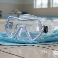 Nose Cover Swimming Goggles AntiFog Immersion Face Gear Crystal Clear Reinforced Glass Swim Light Blue_M11