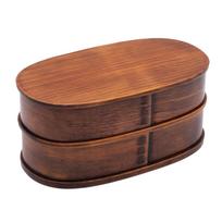 Wooden bento box approximately 18 x 10 (magewappa style), lacquered, cm, two-tiered, A-61-272151 ruda