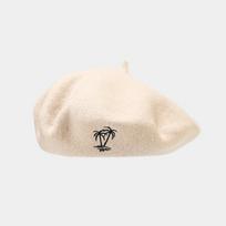 Wool hat ladies British retro coconut embroidery beret trendy face small fashion simple painter hat wholesale One size fits all smėlis