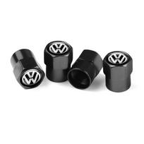 4pcs New 3D Car Styling Tire Valve Metal Dust Caps Tire ZNGS3 Decoration For Volkswagen VW  R Line R32 Touareg Passat Polo Jetta MK4 black