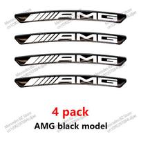 4 vnt. ratų stebulių lipdukai Ratlankių aliuminio dekoratyvinės juostelės Mercedes Benz AMG GLC GLA GLB GLE GLS CLA W204 W205 W169 W176 black
