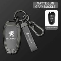 Lydinio automobilio nuotolinio valdymo pultelio dėklas Korpuso apsauga Raktų pakabukas Peugeot 308 408 508 2008 3008 4008 5008 raktams be rakto Raktų pakabuko priedai black