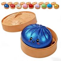 Dumpling Squishy Squeeze Ball Simulation Food Sensory Fidget Toy With Steamer Stress Relief Home Desktop Ornament Gift