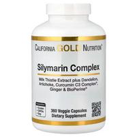 California Gold Nutrition Silymarin Complex Liver Health Milk Thistle Curcumin Artichoke Dandelion Ginger Black Pepper 300mg Veggie Capsules
