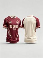 Kongo 2026 m. futbolo marškinėliai Unisex Greitai džiūstantys, pralaidūs orui futbolo marškinėliai Nacionalinės komandos sportiniai treniruočių drabužiai Trumpomis rankovėmis Gerbėjų viršus 3XL