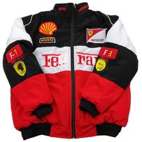 Ferrari F1 lenktyninė striukė vyrams moterims vintažinio stiliaus siuvinėta motociklininkų dviratininkų viršutinis drabužis lengvas visų sezonų black