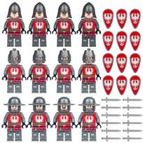 Viduramžių riterio Romos kareivio pilies minifigūrėlė statybinių blokelių rinkinys plytos Modelis vaikiški žaislai berniukams gray