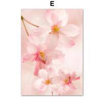 Rožiniai vyšnių žiedai Bijūnas Orchidėja Gėlė Skandinaviški Plakatai Sienų Menas Drobės Tapyba Ir Spaudai Sienų Paveikslai Miegamajam Namų Dekorui 70x100cm No Framed white