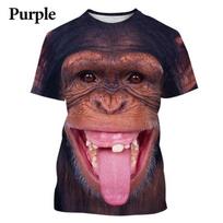 Madingi kasdieniai marškinėliai su orangutano beždžione, 3D spauda, juokingi hiphopo marškinėliai, gyvūno asmenybės hiphopo marškinėliai 6XL brown
