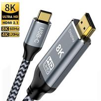 USB C to HDMI Cable 8K 4K Type C to HDMI 2.1 Thunderbolt 3 4 to 8K60Hz 4K120Hz for iphone 15 MacBook Huawei Mate30 3m