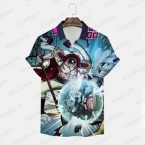 Men's Shirt Printed Y2k Harajuku Style Goku 2024 Trend Anime Short Sleeve Clothing New T-shirts Tops 6XL black
