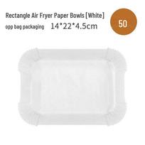 Stačiakampis oro gruzdintuvės popierinis dubenėlis Ninja Dual Pot White Paper Bowl 50pc [22*14]