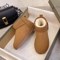 Winter Snow Boots Women's Short Tube Thickened Cotton Shoes Non-slip Winter Shoes Student Women's Shoes Black Boots 35EU/CN36 ruda