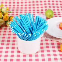 100 Pcs Set Colorful Lollipop Sticks Cake Pop Sticks for Candy Sweet Chocolate 10cm DIY Making blue blue