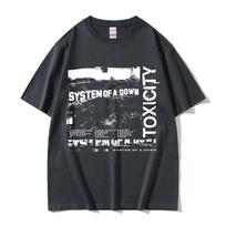 2025 System of A Down Toxicity Albumo Grafika Vyrams Moterims Gotikinis Rokas Oversized Streetwear Vyriški 90-ųjų Alternatyvus Metalas Marškinėliai 3XL gray