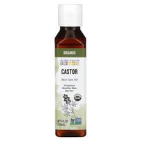Aura Cacia, odos priežiūros aliejus, organinė ricina, 4 fl uncijos (118 ml) white
