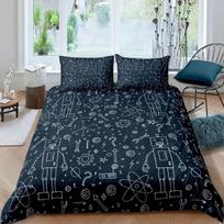Kids Robot Duvet Cover Set Watercolor Robot Bedding Super Robot Pattern King Size 2 3pcs Bedding Set AU Single(140x210cm)