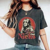 Stevie Nicks Retro Albumo Marškinėliai 90-ųjų Retro Stiliaus Moteriški Marškinėliai Vasaros Nauji Retro Unisex Laisvalaikio Mada Medvilniniai Marškinėliai 4XL brown
