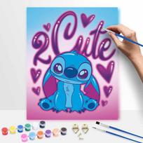 Disney oil painting Stitch cute handmade diy art painting home decoration 40x50cm blue